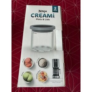NIB Ninja CREAMi Pints and Lids 2 Pack For All Ninja CREAMi Ice Cream Makers